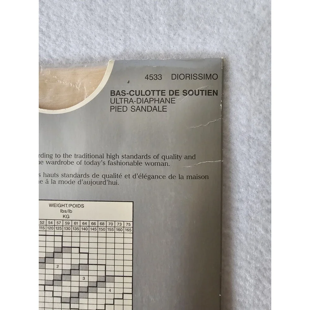 Christian Dior Pantyhose Womens Ultra Sheer Rose Petal Hosiery Style 4533 Size 1